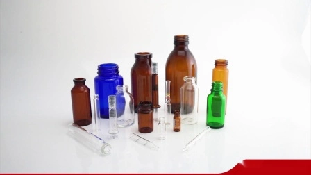琥珀色または透明色の医薬品用シロップ用ガラス瓶