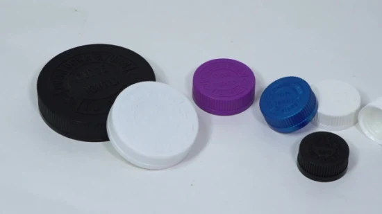 化粧品ボトルパッケージ用の誘導シール付きリブ付きCRCキャップ付きプラスチックPPネジ蓋の製造プラスチックキャップ